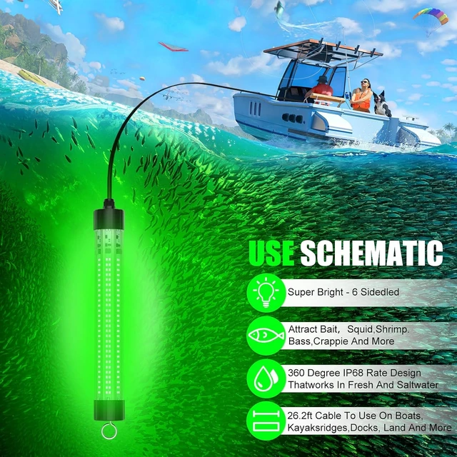 Alt view image 6 of 7 - 60W 6000-Lumen Underwater Fishing Light, Compatible with Milwaukee 18V