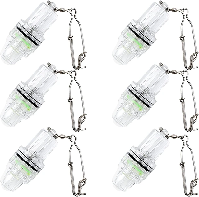 Main image of 4.3" Underwater Flashing Strobe Fishing Light, 2,100ft Water-Triggered Fish Attractor, Green, 6-Pack
