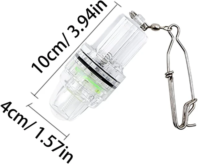 Alt view image 2 of 3 - 4.3" Underwater Flashing Strobe Fishing Light, 2,100ft Water-Triggered Fish Attractor, Green, 6-Pack