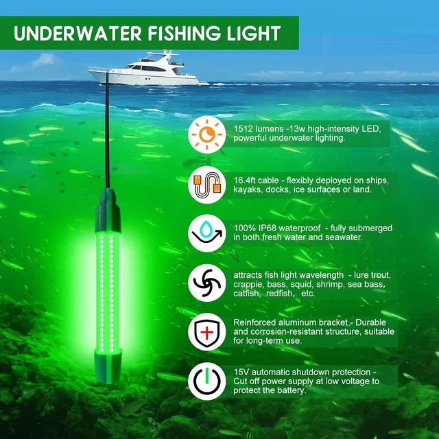 Alt view image 2 of 7 - Underwater Fishing Light Compatible with Power Tool Battery