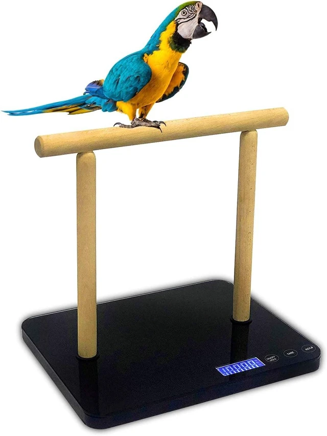 Main image of Digital Bird Scale with Perch, Max 44lb & 1g Precision, for Parrots & All Birds, Black