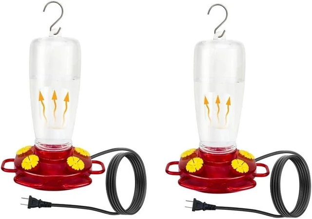 Main image of Heated Hummingbird Feeder for Outdoor Winter, 2-Pack