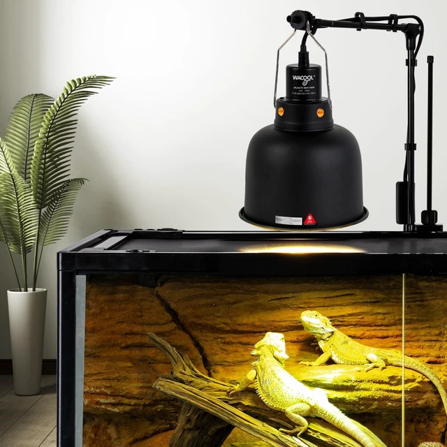 Alt view image 7 of 7 - Reptile Heat Lamp Fixture with Dimming Thermostat, 5.5 Inch Deep Dome