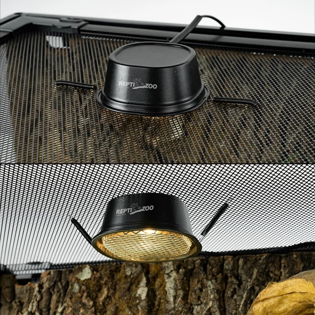 Alt view image 5 of 7 - G9 Reptile Heat Lamp Fixture with Safety Mesh & 50W Warm White UVA Bulb for Bearded Dragon, Gecko, Turtle & Lizard