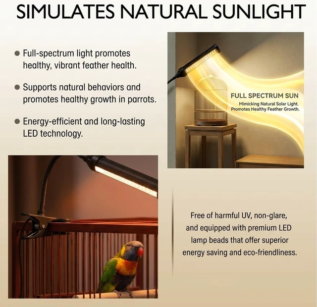 Alt view image 3 of 7 - Full Spectrum LED Bird Cage Light with Timer