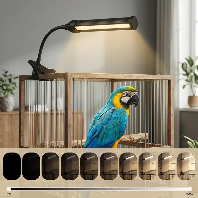 Alt view image 7 of 7 - Full Spectrum LED Bird Cage Light with Timer