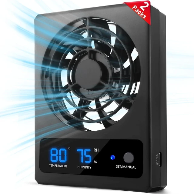 Main image of 2-Pack Reptile Ventilation Fan with Humidity Sensor & High-Temp Alarm