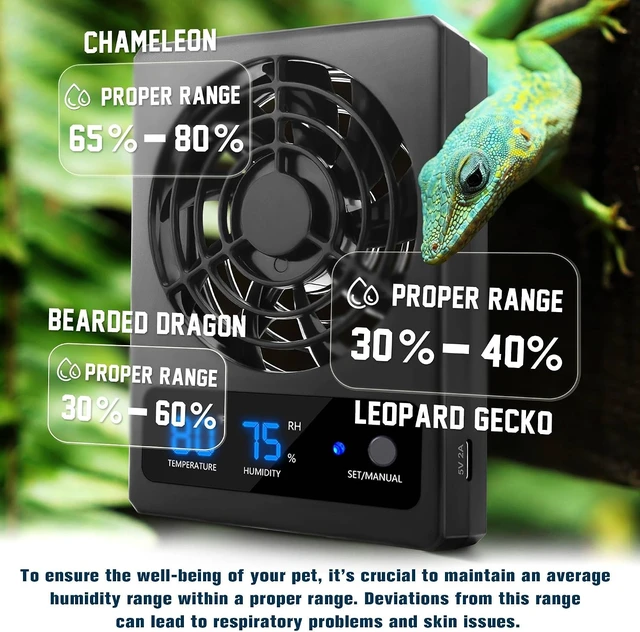 Alt view image 4 of 6 - 2-Pack Reptile Ventilation Fan with Humidity Sensor & High-Temp Alarm
