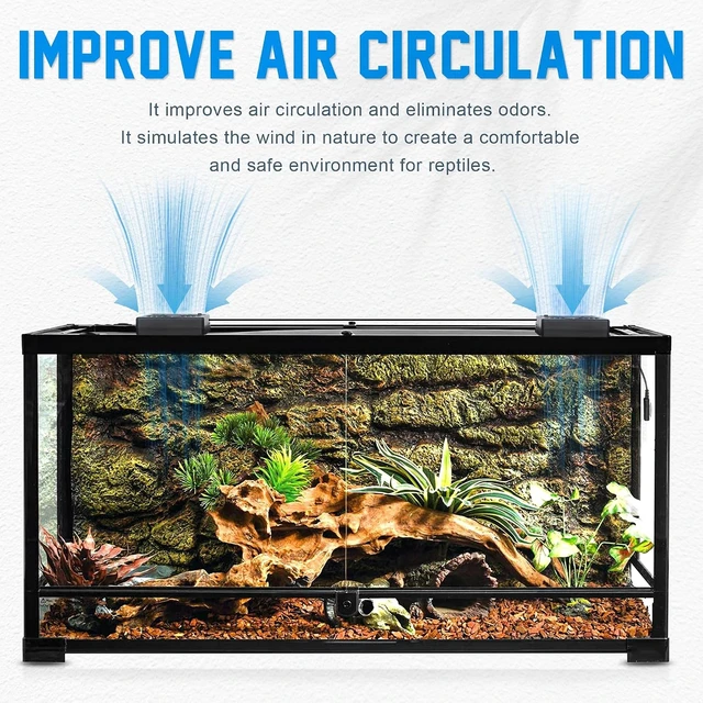 Alt view image 5 of 6 - 2-Pack Reptile Ventilation Fan with Humidity Sensor & High-Temp Alarm