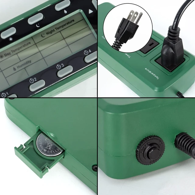 Alt view image 5 of 7 - Reptile Digital Thermometer Hygrometer Controller with Thermostat & Lighting Timer, Waterproof