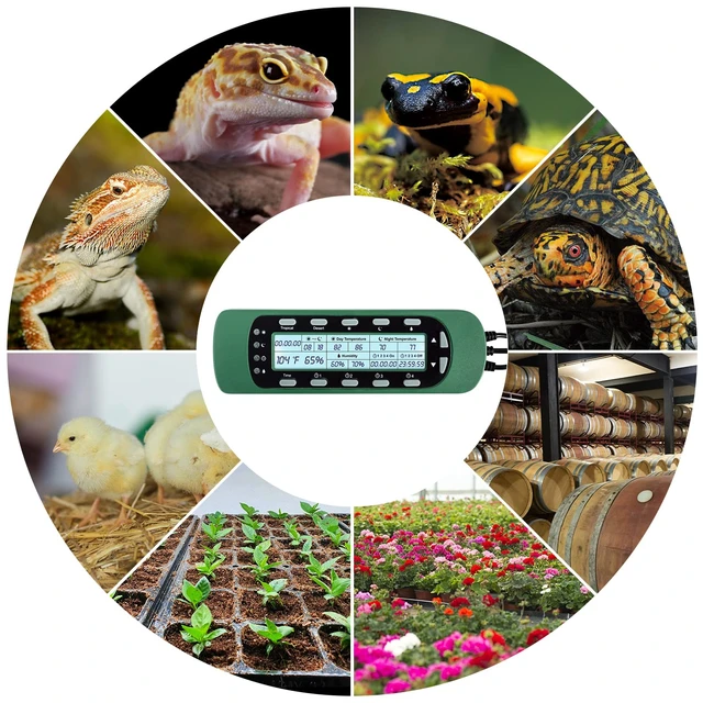 Alt view image 6 of 7 - Reptile Digital Thermometer Hygrometer Controller with Thermostat & Lighting Timer, Waterproof