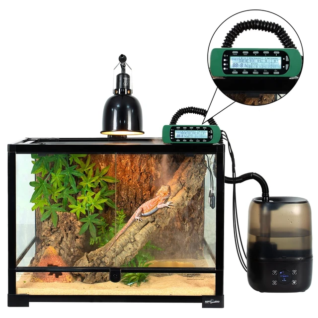 Alt view image 7 of 7 - Reptile Digital Thermometer Hygrometer Controller with Thermostat & Lighting Timer, Waterproof