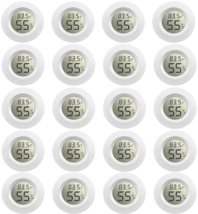 Main image of 20-Pack Mini Digital Hygrometer Thermometer with LCD, White