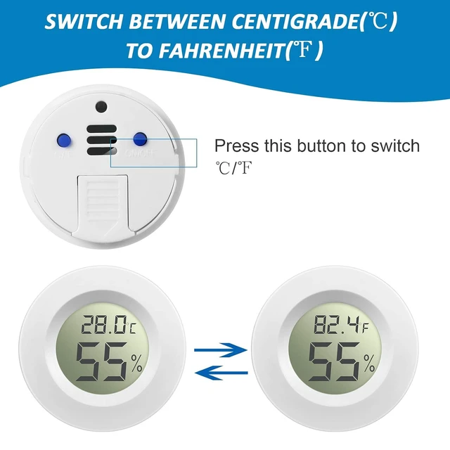 Alt view image 3 of 7 - 20-Pack Mini Digital Hygrometer Thermometer with LCD, White