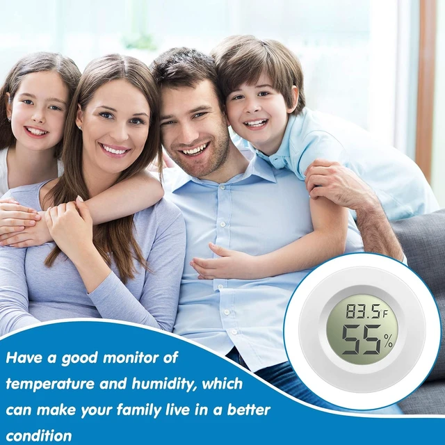 Alt view image 5 of 7 - 20-Pack Mini Digital Hygrometer Thermometer with LCD, White