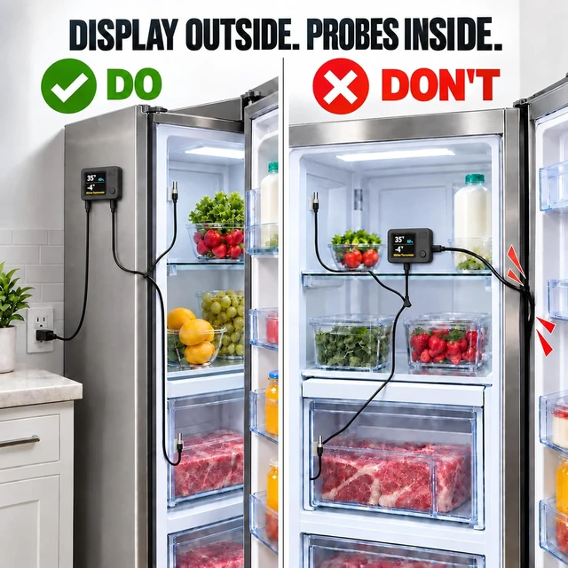 Alt view image 6 of 7 - WiFi Fridge Thermometer Hygrometer with Dual Probe & Remote Freeze Alerts