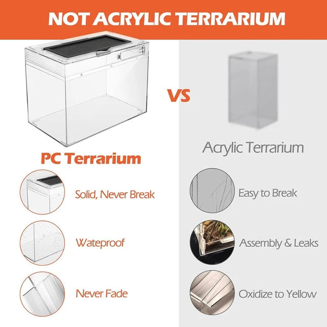 Alt view image 6 of 7 - Reptile Terrarium Starter Kit, 3.2-Gal Clear PC Hermit Crab Tank, 8-Piece
