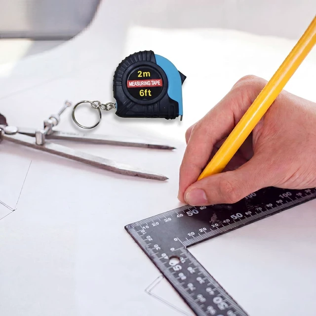 Alt view image 5 of 6 - 50-Pack Mini Measuring Tape with Keychain, 6 ft, Aqua Blue