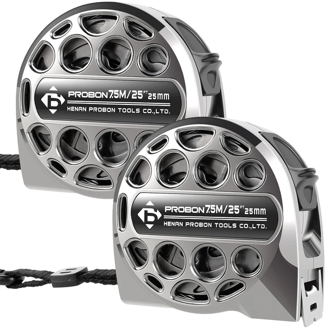 Main image of 2-Pack 25FT Stainless Steel Tape Measure with Double-Sided Scale, Anti-Corrosion Retractable Ruler