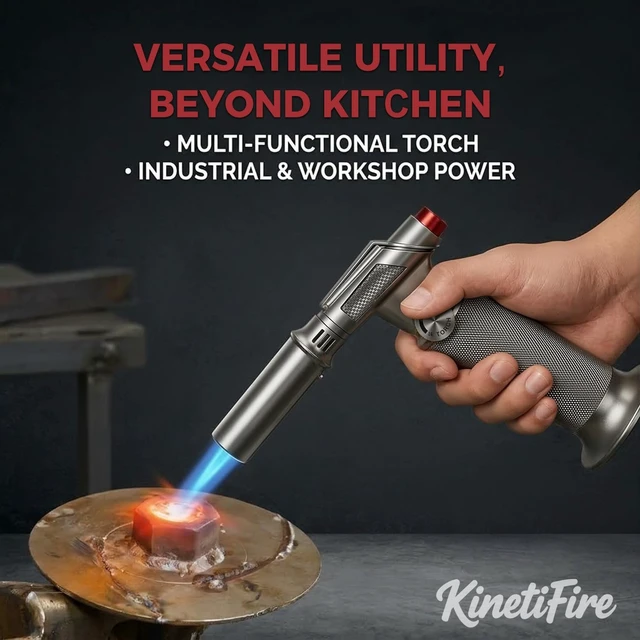 Alt view image 7 of 7 - All-Metal Butane Torch Lighter, Powerful Flame, Gas Not Included