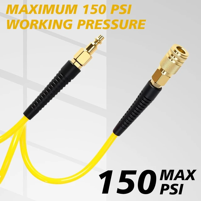 Alt view image 4 of 7 - 10-Pack 1/4" x 10ft Recoil Air Hose with Quick Coupler, Yellow