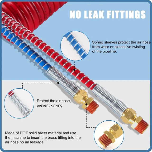 Alt view image 4 of 6 - 15FT Semi Truck Coiled Air Brake Line Hose