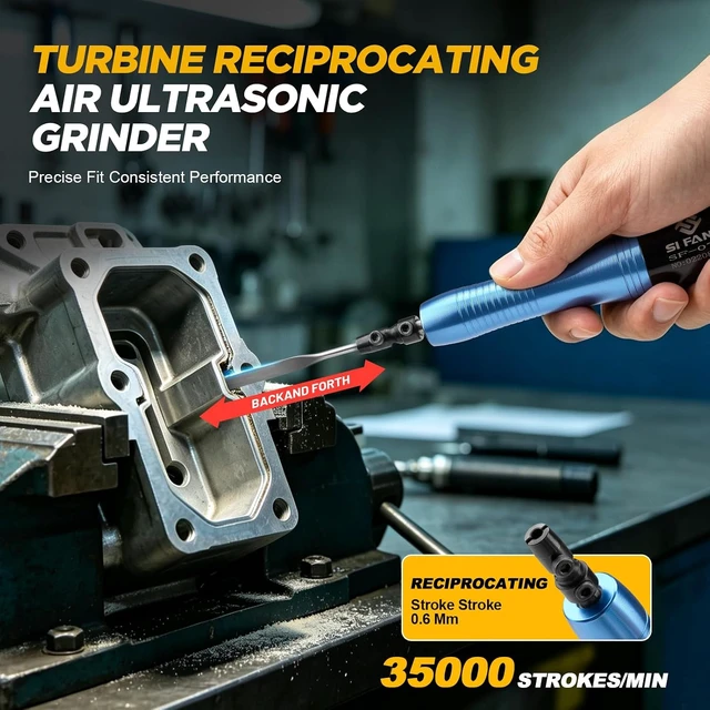 Alt view image 3 of 7 - Turbine Reciprocating Pneumatic Pencil Grinder Air File, Micro