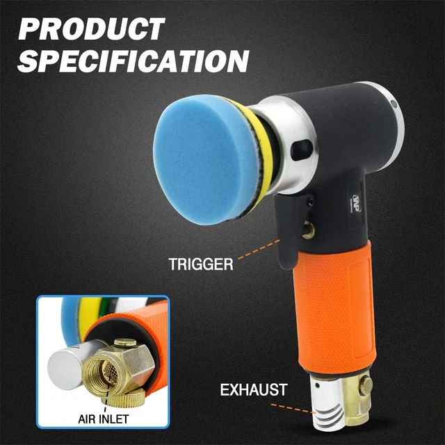 Alt view image 2 of 7 - Mini Random Orbital Pneumatic Air Sander for Auto Body Work