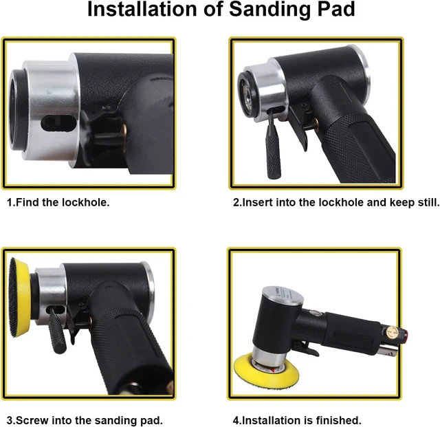 Alt view image 4 of 7 - 2" & 3" Random Orbital Mini Air Sander, 15,000 RPM Dual Action Polisher