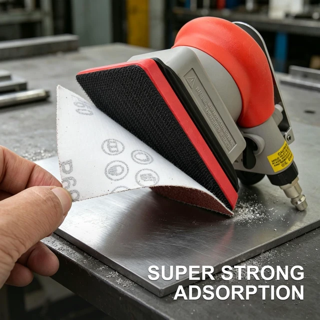 Alt view image 5 of 7 - Air Orbital Sander, 10,000 RPM 75x100mm Square Pneumatic Palm Sander