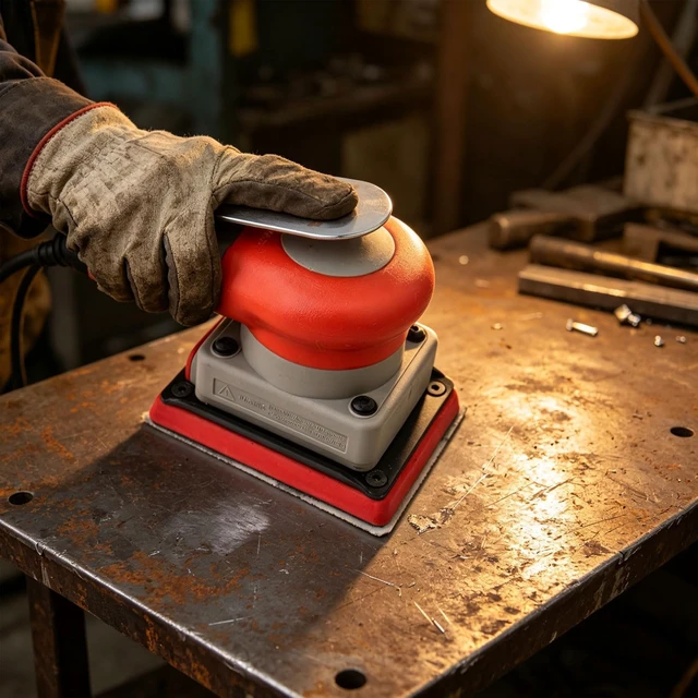 Alt view image 6 of 7 - Air Orbital Sander, 10,000 RPM 75x100mm Square Pneumatic Palm Sander