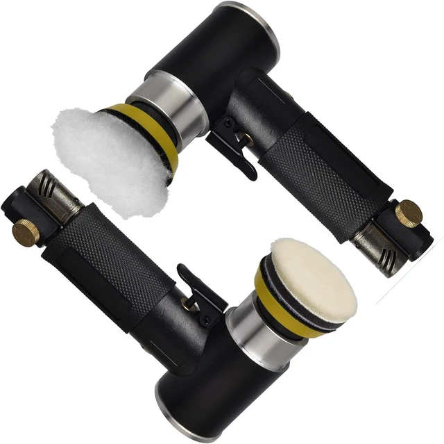 Alt view image 4 of 7 - 48-Piece Mini Random Orbital Air Sander Kit with 1/2/3-Inch Polisher Pads, Sponge & Wool Pads, Sandpapers