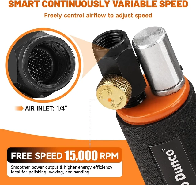 Alt view image 3 of 7 - 1/2/3-Inch Mini Random Orbital Air Sander DA Polisher Kit