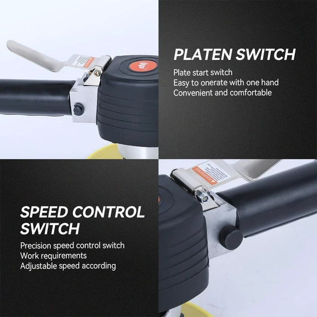 Alt view image 4 of 6 - Dual Action Angle Air Sander with 6" Hook & Loop Pad, 10,000 RPM, Side Exhaust