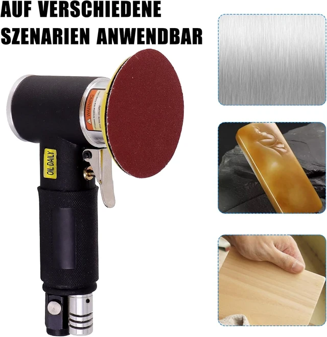 Alt view image 4 of 7 - 1/2/3-Inch Mini Pneumatic Random Orbital Air Sander Kit