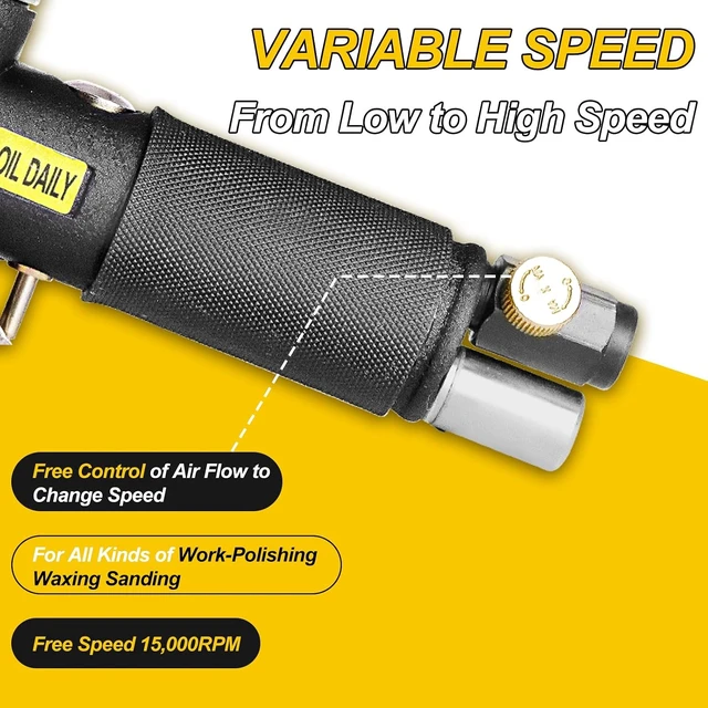 Alt view image 6 of 7 - 1/2/3-Inch Mini Pneumatic Random Orbital Air Sander Kit