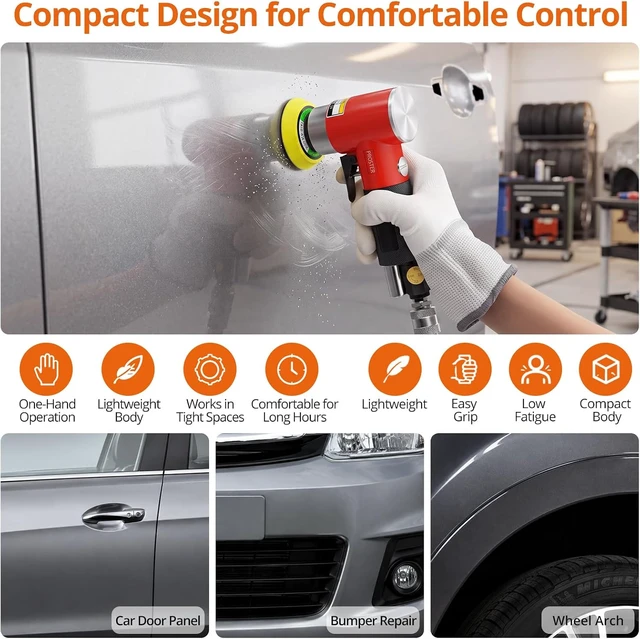 Alt view image 6 of 7 - 1/2/3-Inch Mini Pneumatic Random Orbital Air Sander Kit