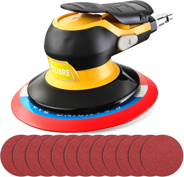 Main image of 6-Inch Low-Noise DA Air Sander for Auto Body, Lightweight & Powerful