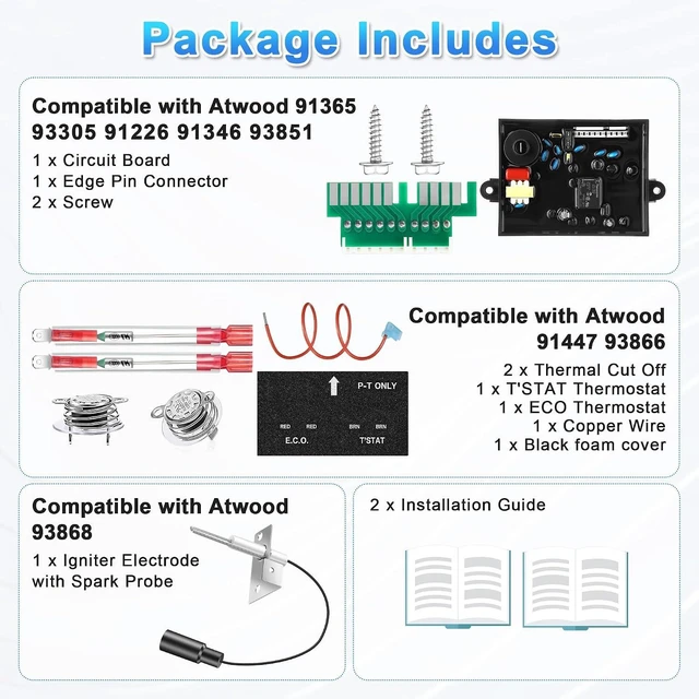 Alt view image 2 of 7 - Upgraded 91365 RV Water Heater Circuit Board, Compatible with Atwood