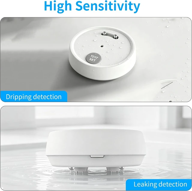 Alt view image 2 of 7 - 6-Pack Water Leak Detector with Dual Probe Sensor & 100dB Alarm, IP66