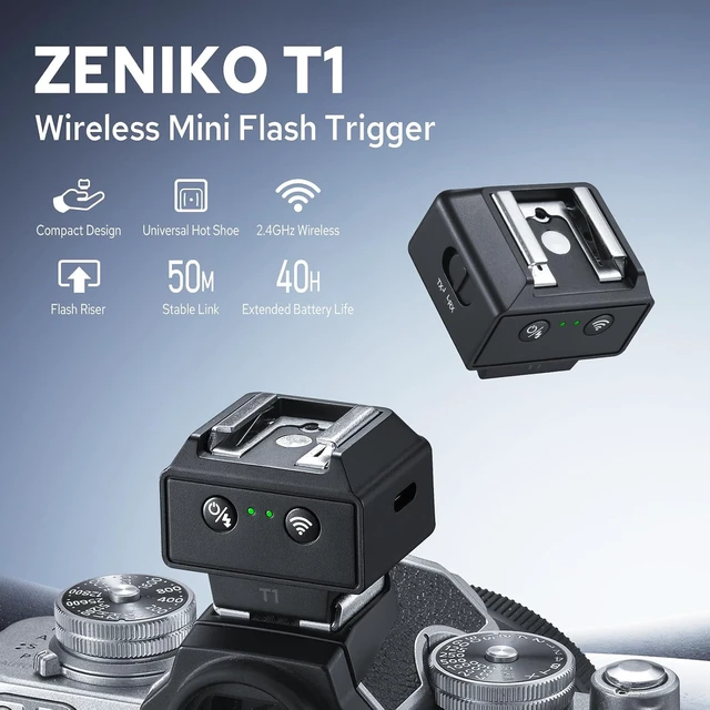 Alt view image 2 of 7 - T1 2.4G Wireless Flash Trigger Transceiver for Canon & Fuji