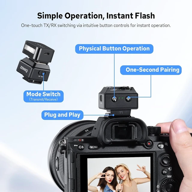 Alt view image 6 of 7 - T1 2.4G Wireless Flash Trigger Transceiver for Canon & Fuji