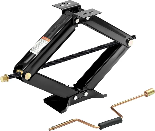 Main image of 6500lb Heavy Duty RV Scissor Jack Stabilizer, 24" Leveling Jack for Trailer & Camper with Crank Handle