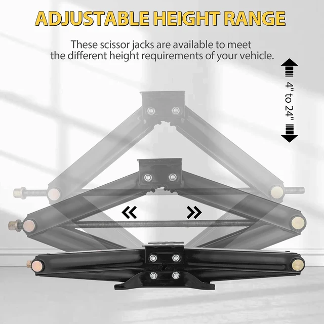 Alt view image 4 of 6 - 6500lb Heavy Duty RV Scissor Jack Stabilizer, 24" Leveling Jack for Trailer & Camper with Crank Handle