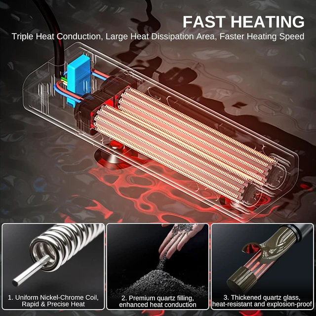 Alt view image 3 of 7 - 200W Submersible Aquarium Heater for 15-26 Gal Fish Tanks