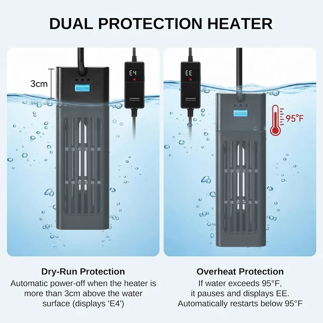 Alt view image 4 of 7 - 200W Submersible Aquarium Heater for 15-26 Gal Fish Tanks