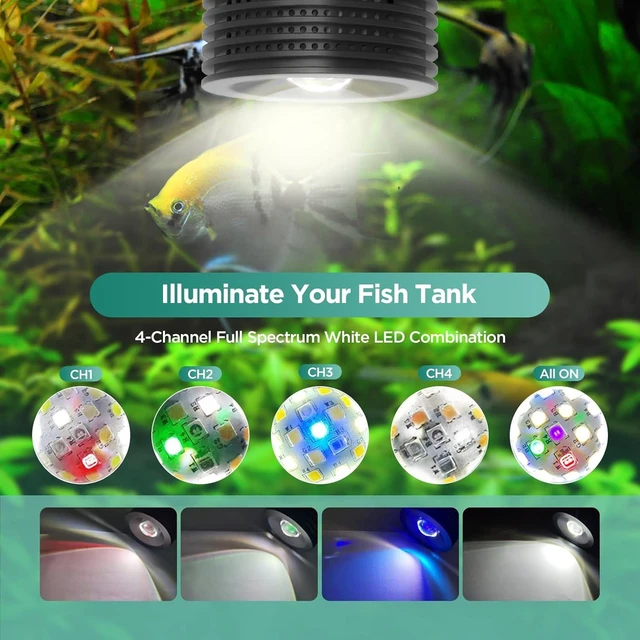Alt view image 3 of 4 - LED Planted Aquarium Light, 4-Channel Remote Control, 6500K with Gooseneck (A20 Freshwater)