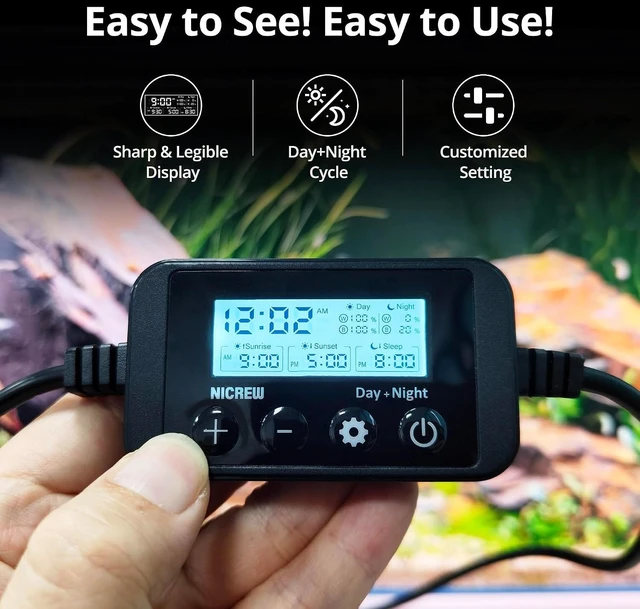 Alt view image 4 of 6 - C10 27W Full Spectrum Plant Aquarium Light for 36-48 in Tanks with Timer