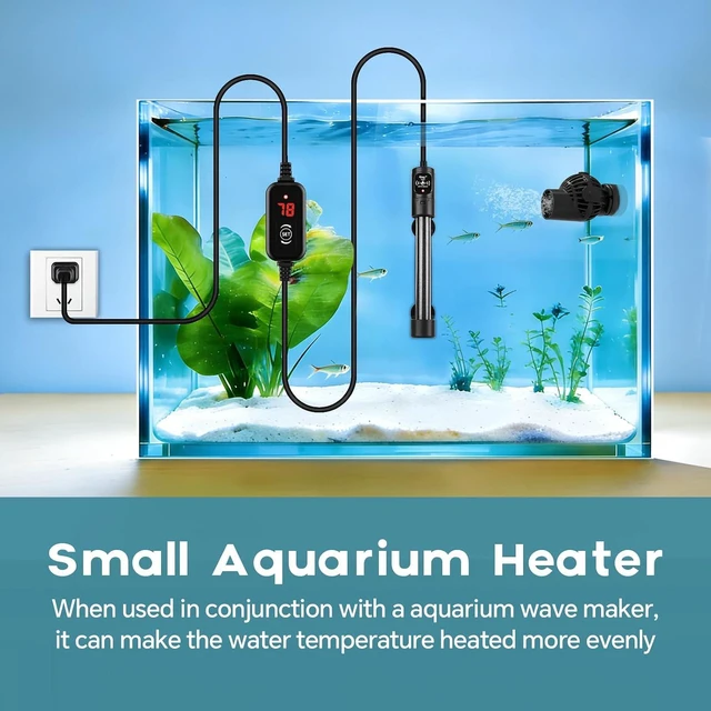 Alt view image 2 of 7 - 300W Submersible Aquarium Heater with Digital Controller for 40-80 Gallon, Overheat & Out-of-Water Protection