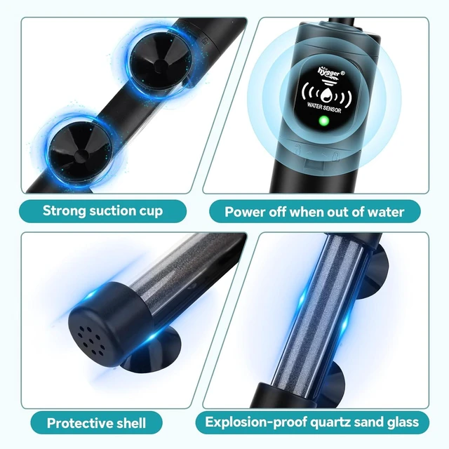 Alt view image 7 of 7 - 300W Submersible Aquarium Heater with Digital Controller for 40-80 Gallon, Overheat & Out-of-Water Protection